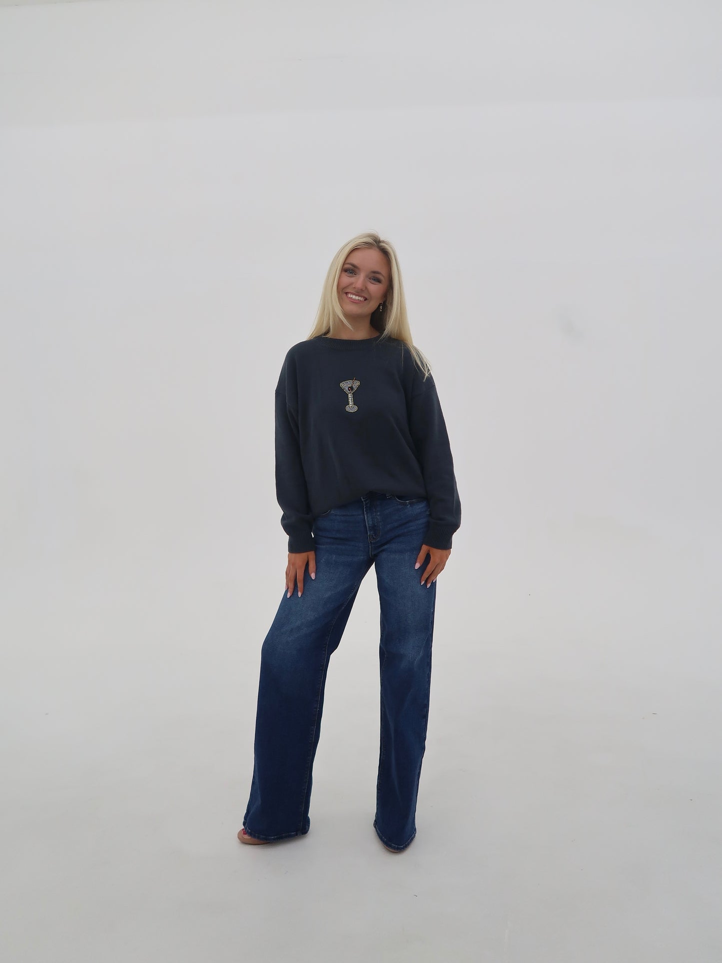 The Margaret: Beaded Martini Sweater