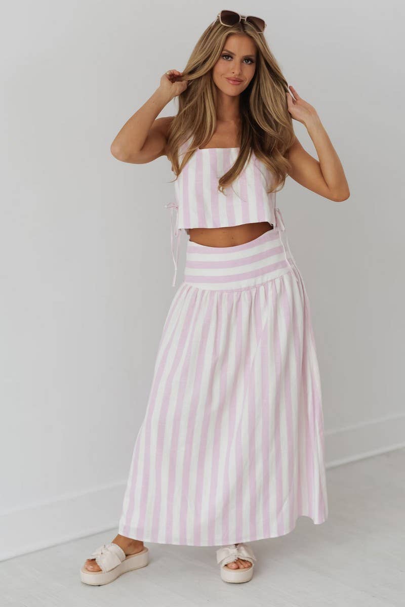 The Ellie: Striped Maxi Set