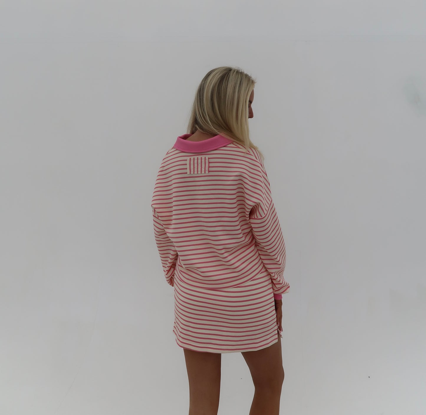 The Adella: Long Sleeve Striped Sweatshirt & Skirt Set