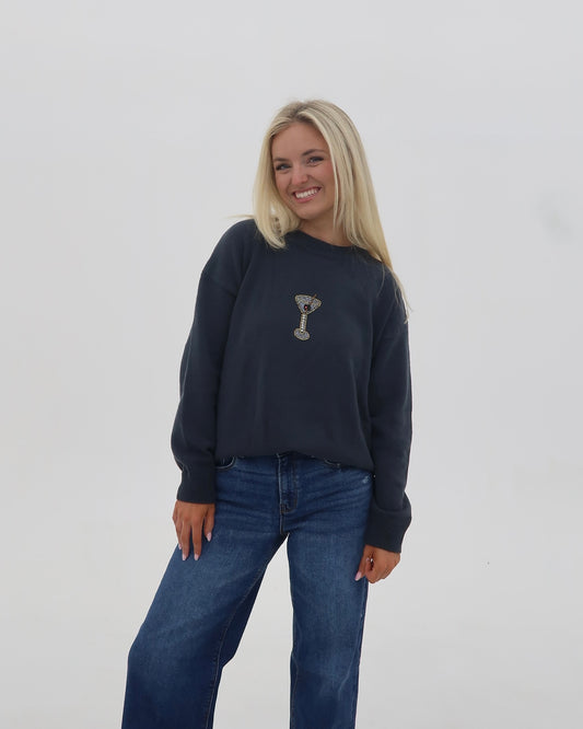 The Margaret: Beaded Martini Sweater