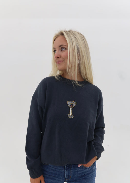 The Margaret: Beaded Martini Sweater