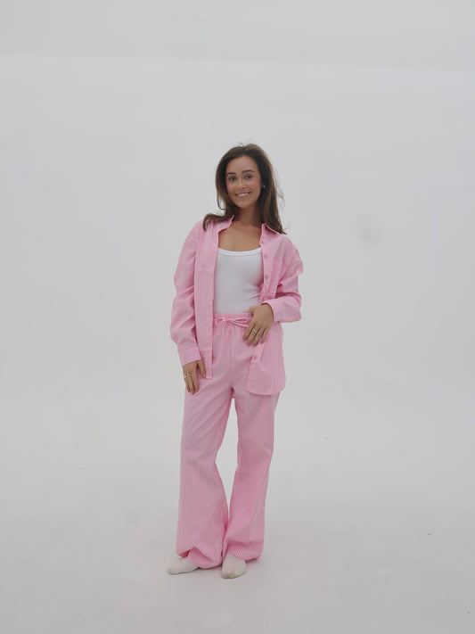 The Isla: Button Up Pinstripe Set