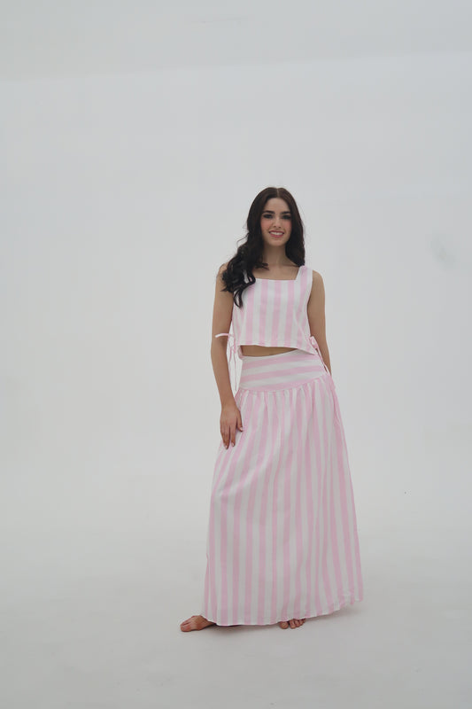 The Ellie: Striped Maxi Set